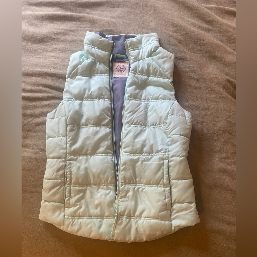 Sea foam Green Puffer Vest XS